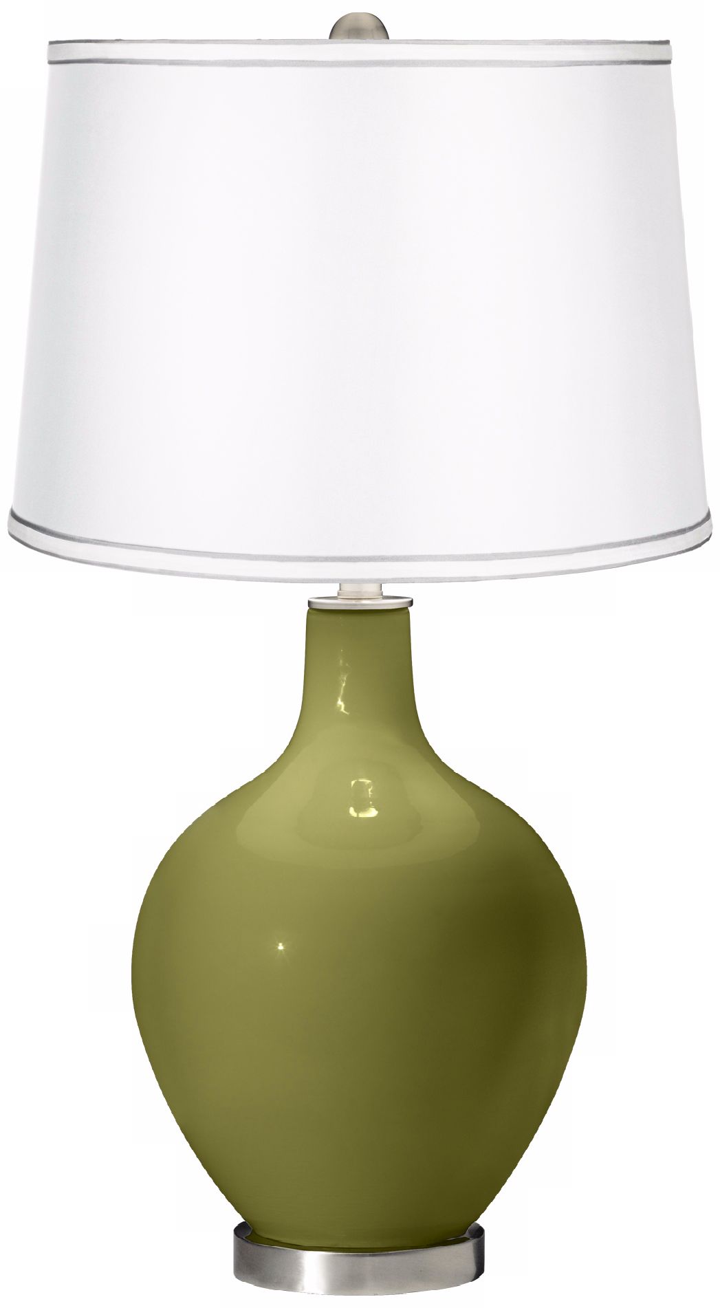 Rural Green - Satin White Shade Ovo Table Lamp