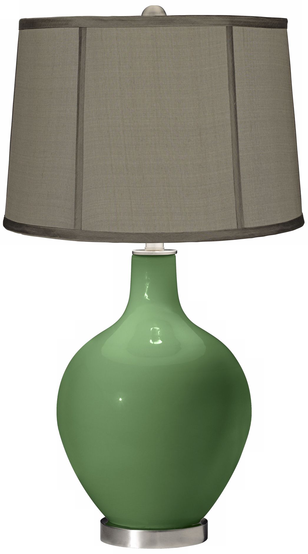 Garden Grove Gray Dupioni Silk Shade Ovo Table Lamp