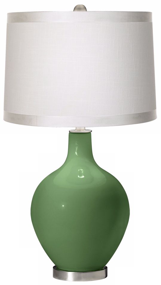 Garden Grove White Drum Shade Ovo Table Lamp
