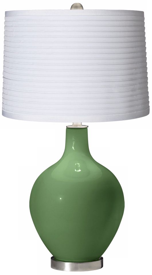 Garden Grove White Pleated Shade Ovo Table Lamp