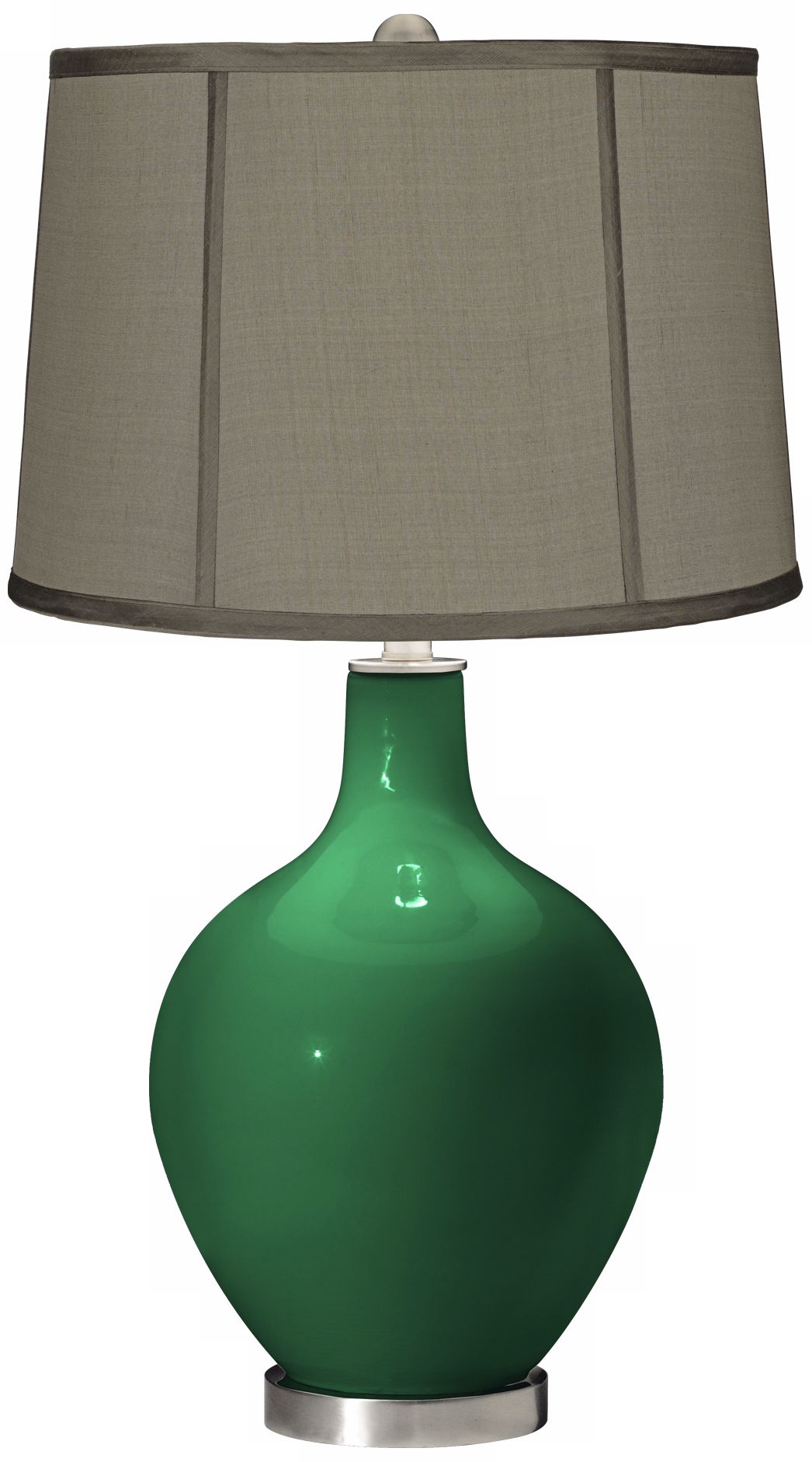 Greens Gray Dupioni Silk Shade Ovo Table Lamp