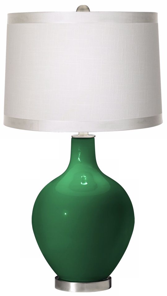 Greens White Drum Shade Ovo Table Lamp
