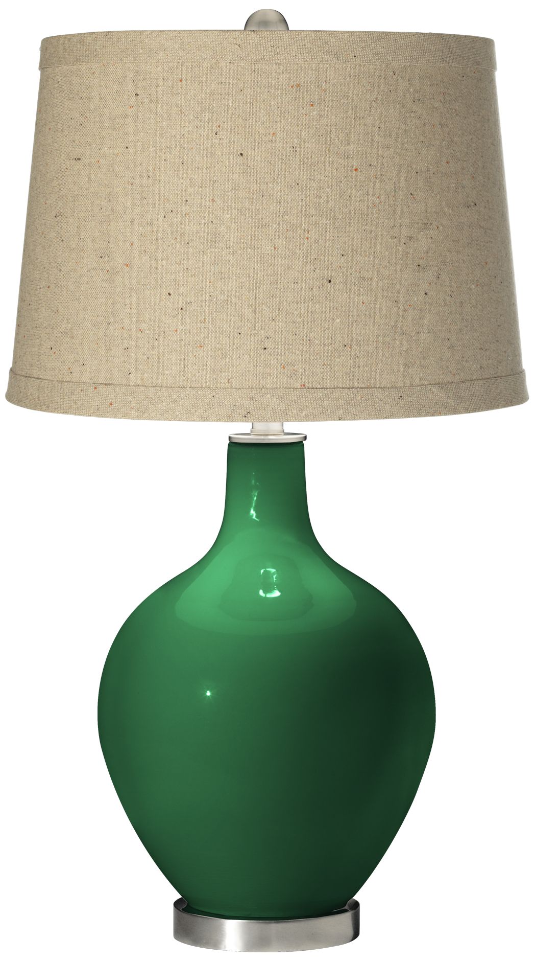 Greens Oatmeal Linen Shade Ovo Table Lamp