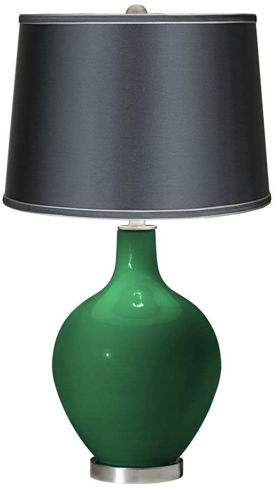 Greens - Satin Dark Gray Shade Ovo Table Lamp