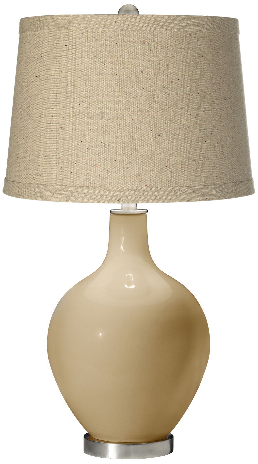 Colonial Tan Oatmeal Linen Shade Ovo Table Lamp