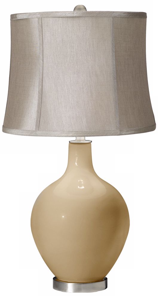 Colonial Tan Taupe Grey Ovo Table Lamp