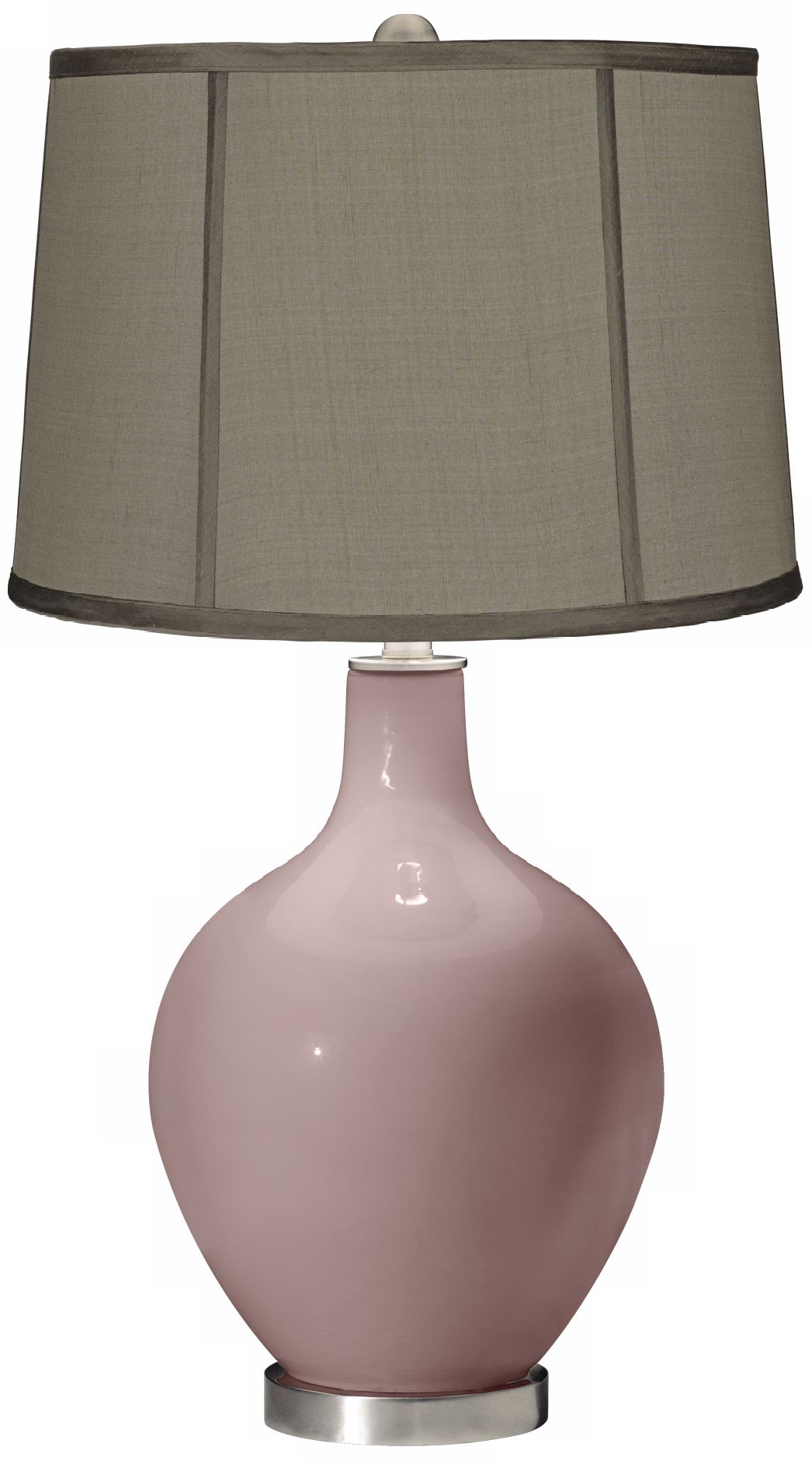 Dressy Rose Gray Dupioni Silk Shade Ovo Table Lamp
