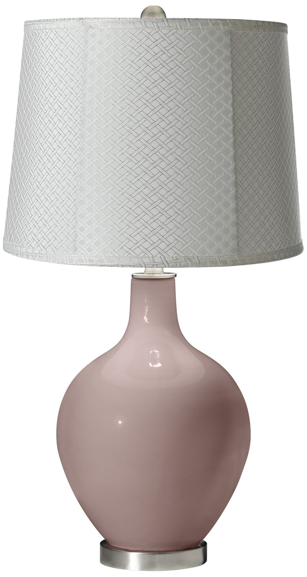 Dressy Rose White Lattice Drum Ovo Table Lamp