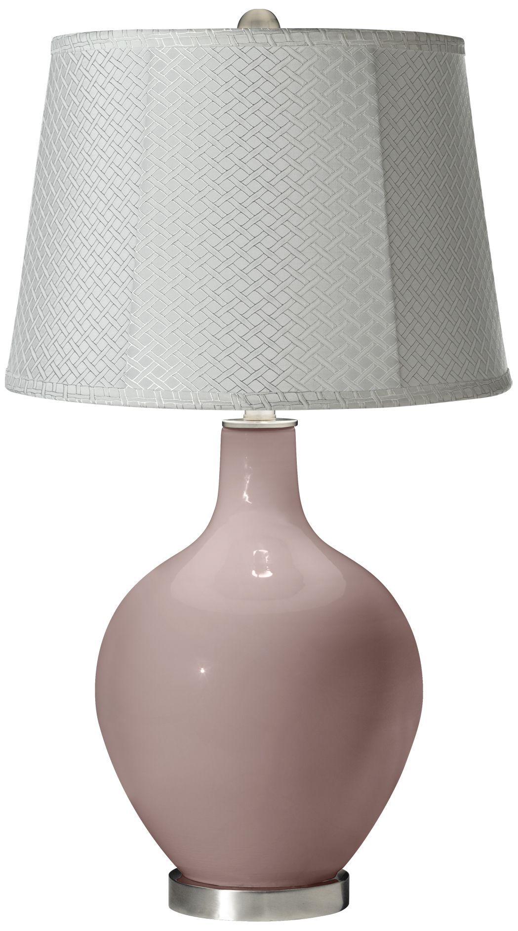 Dressy Rose White Lattice Ovo Table Lamp