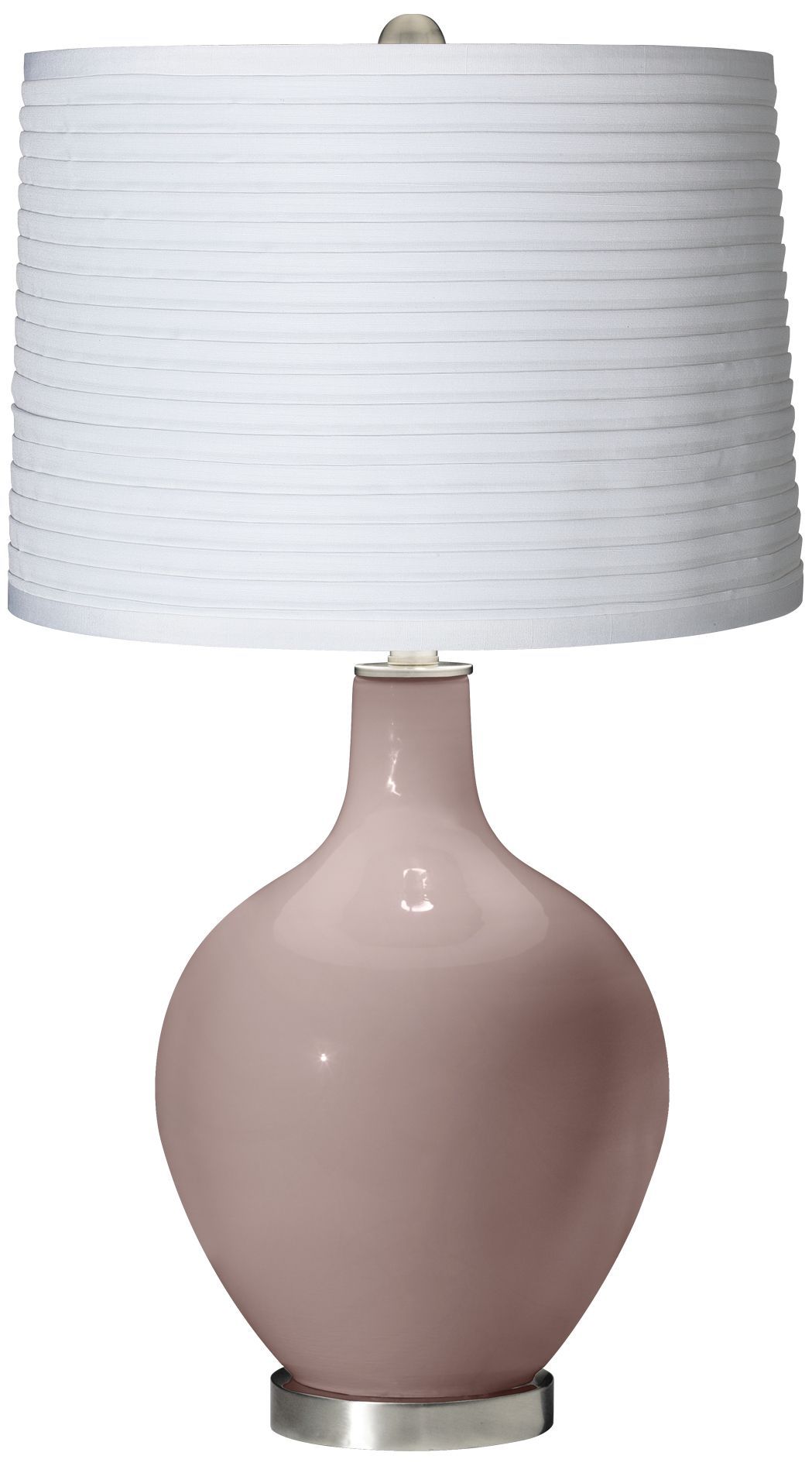 Dressy Rose White Pleated Shade Ovo Table Lamp
