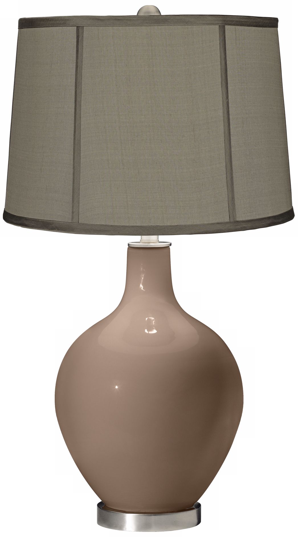 Mocha Gray Dupioni Silk Shade Ovo Table Lamp