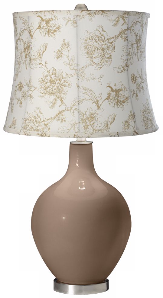 Mocha English Floral Shade Ovo Table Lamp
