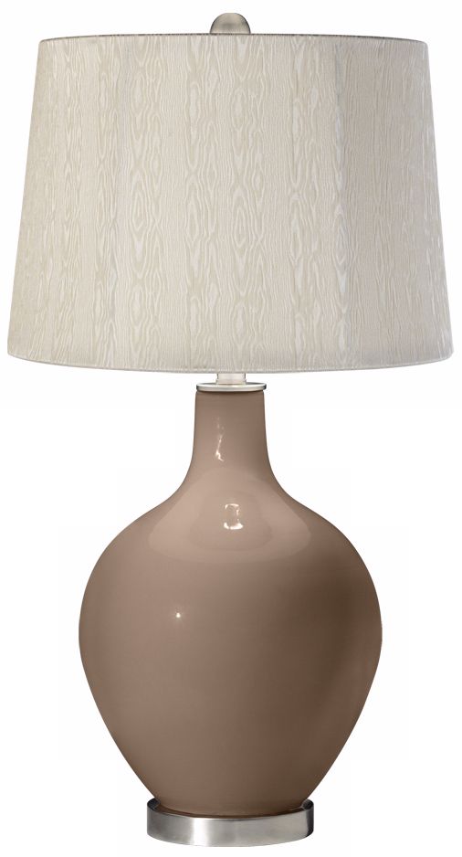 Mocha Cream Wood Grain Shade Ovo Table Lamp
