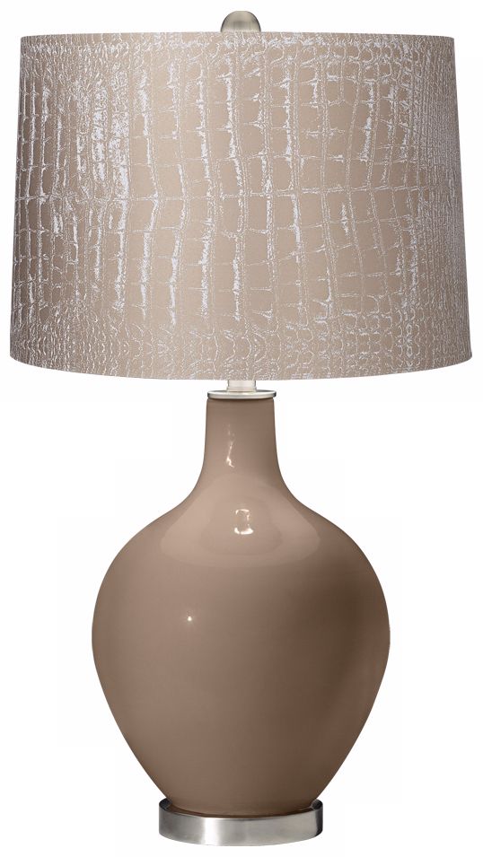 Mocha Mock Croc Shade Ovo Table Lamp