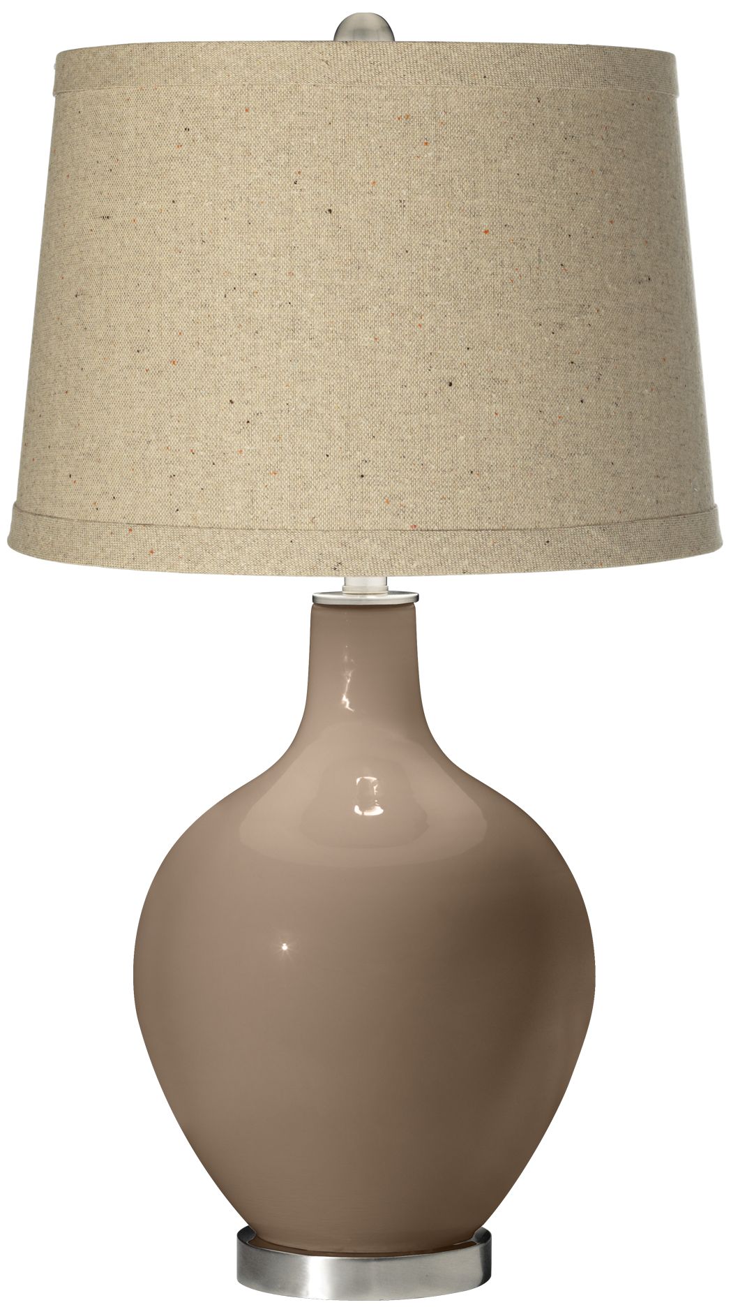 Mocha Oatmeal Linen Shade Ovo Table Lamp