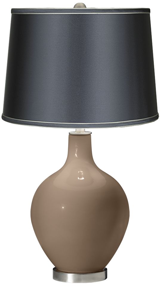 Mocha - Satin Dark Gray Shade Ovo Table Lamp