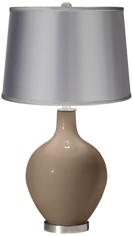 Mocha - Satin Light Gray Shade Ovo Table Lamp