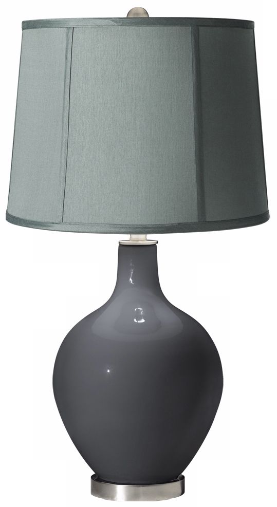 Black of Night Spa Blue Shade Ovo Table Lamp