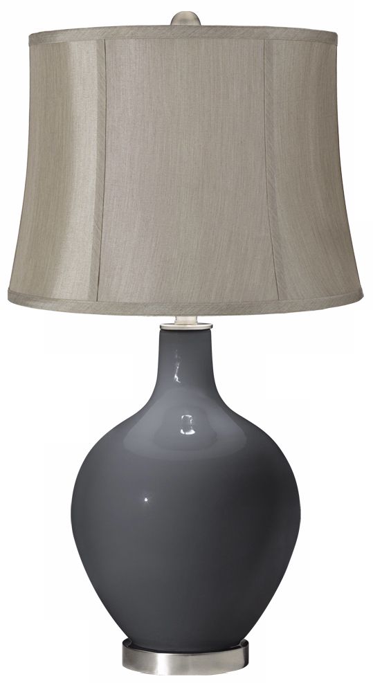 Black of Night Gray Shade Ovo Table Lamp