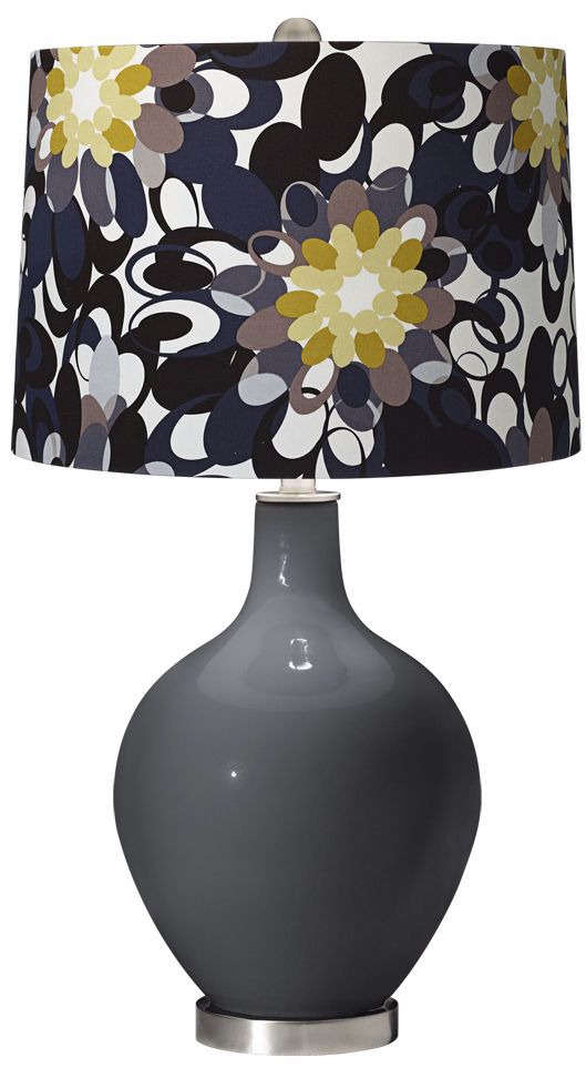 Black of Night Black and Olive Ovo Table Lamp