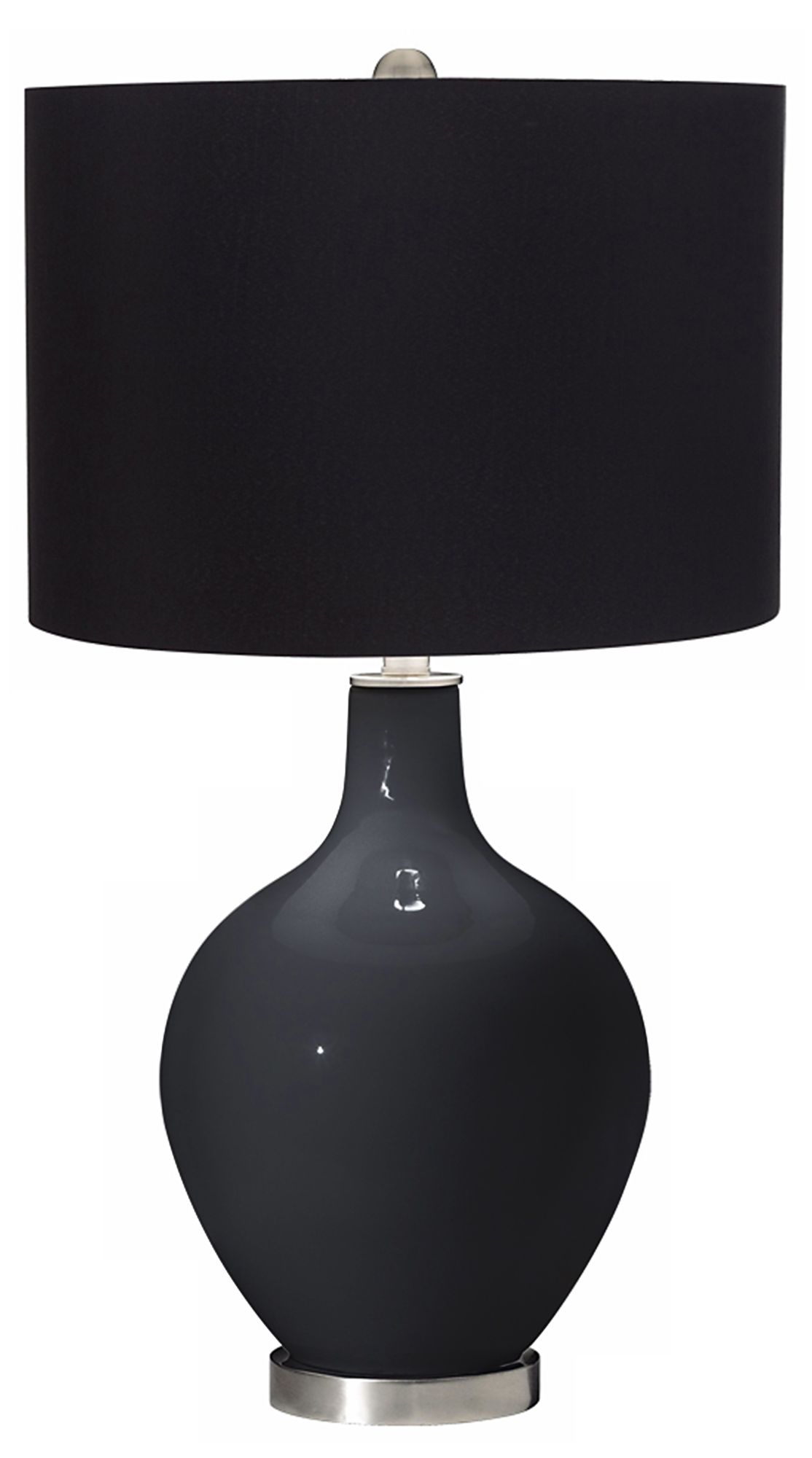 Black of Night Black Shade Ovo Table Lamp