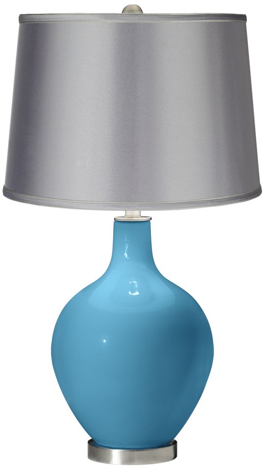 Jamaica Bay - Satin Light Gray Shade Ovo Table Lamp
