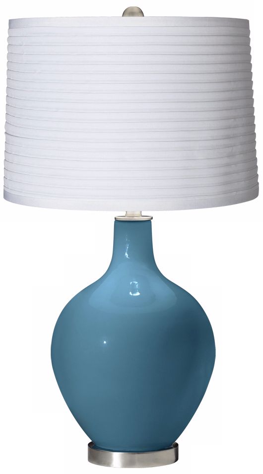 Great Falls White Pleated Shade Ovo Table Lamp