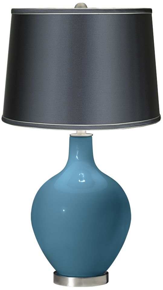 Great Falls - Satin Dark Gray Shade Ovo Table Lamp