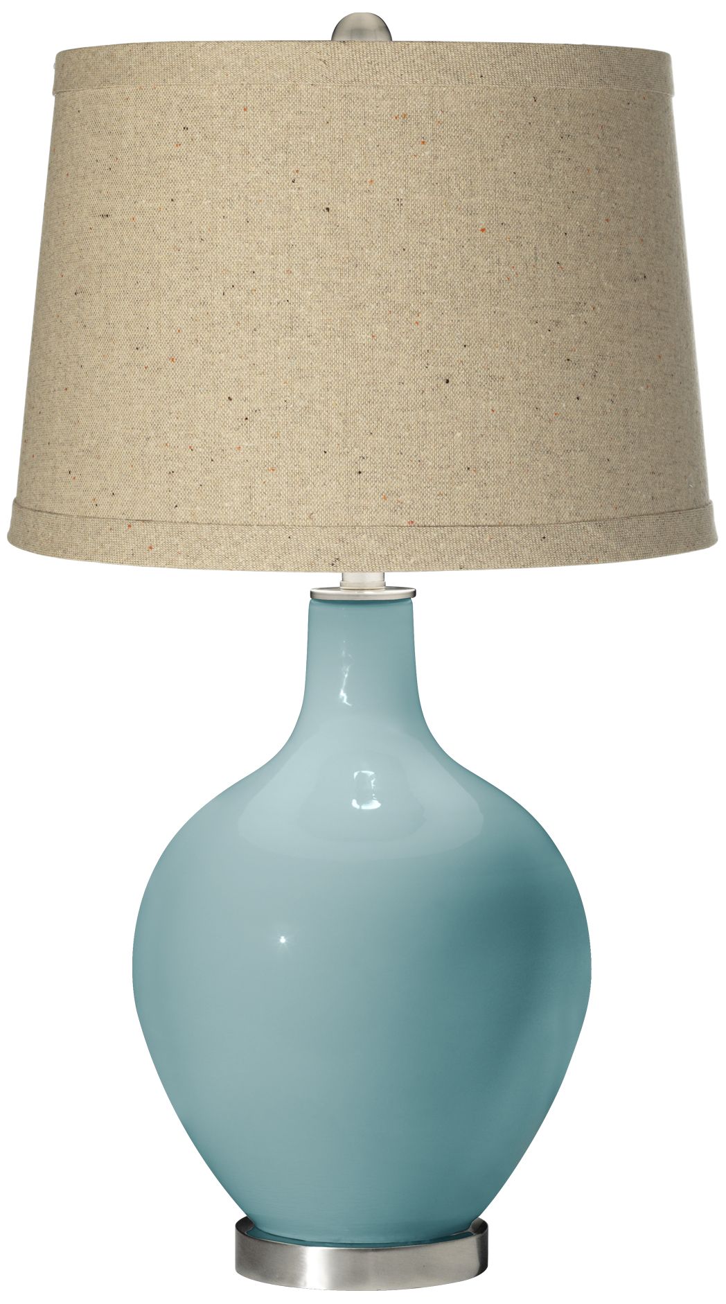 Raindrop Oatmeal Linen Shade Ovo Table Lamp