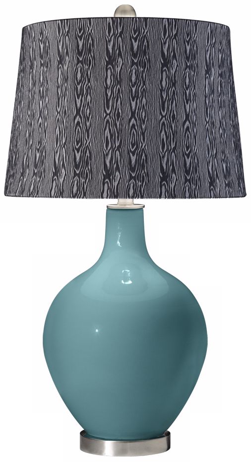 Reflecting Pool Wood Print Shade Ovo Table Lamp