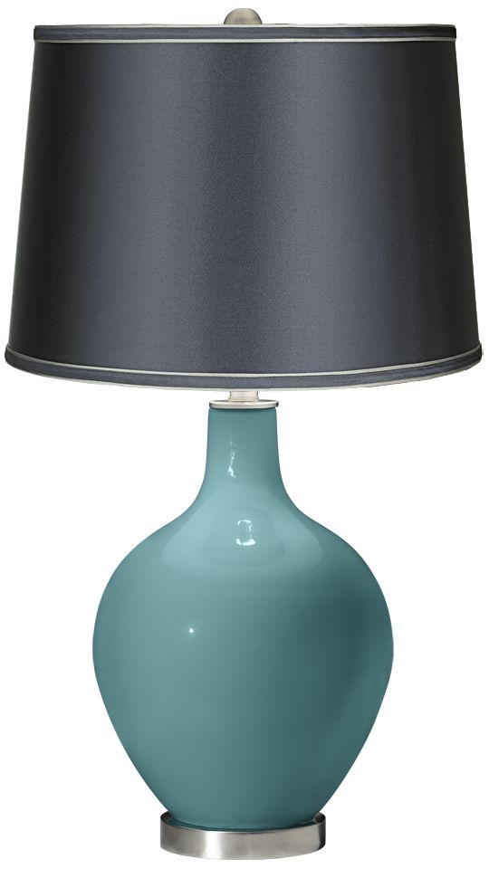 Reflecting Pool - Satin Dark Gray Shade Ovo Table Lamp