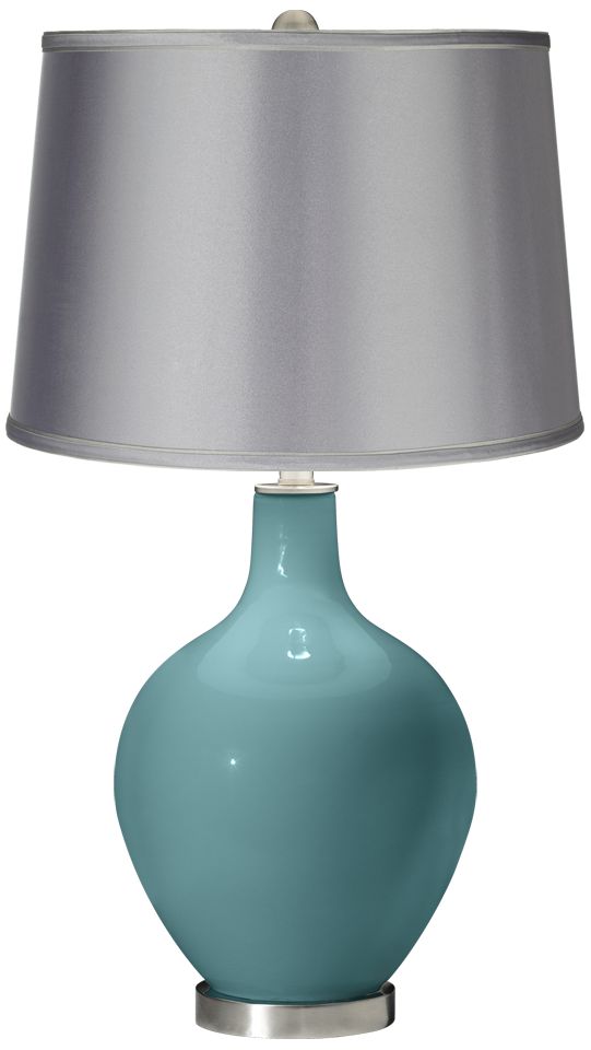 Reflecting Pool - Satin Light Gray Shade Ovo Table Lamp