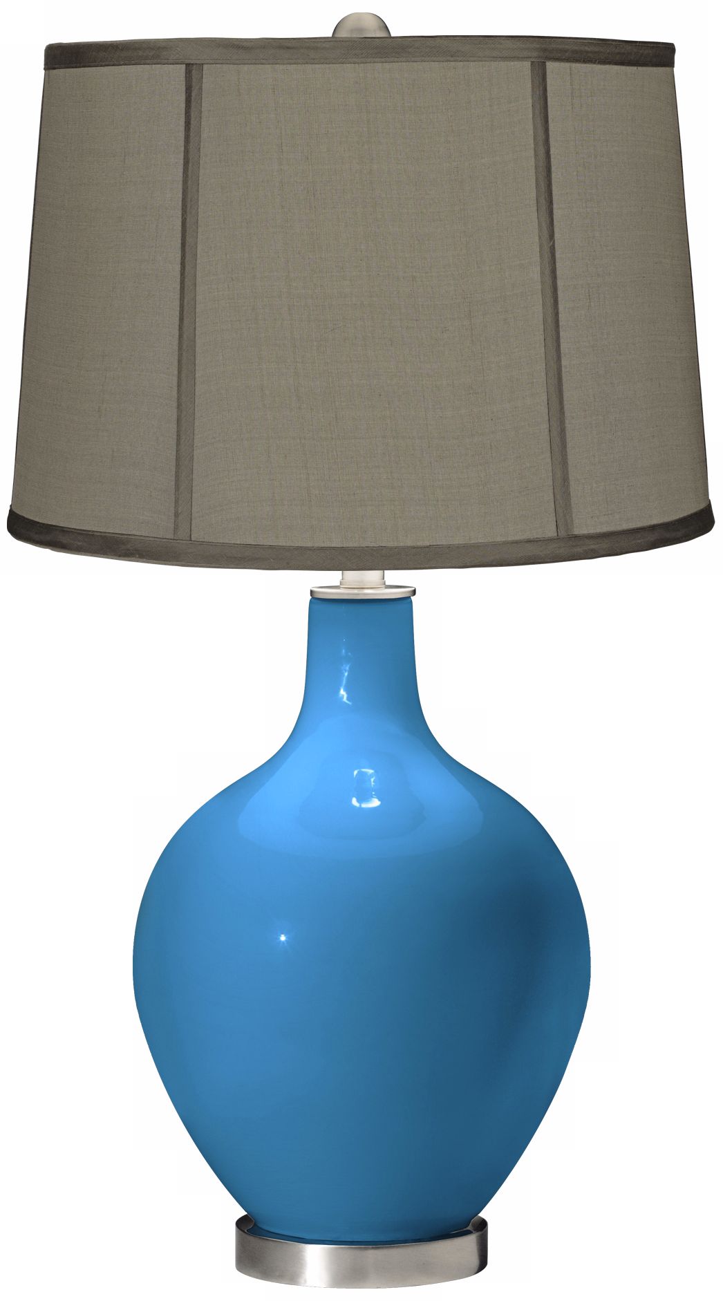 River Blue Gray Dupioni Silk Shade Ovo Table Lamp