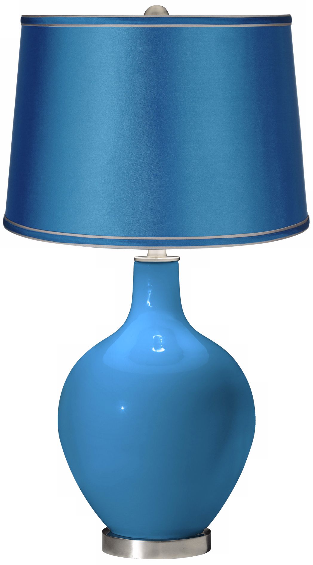 River Blue - Satin Turquoise Shade Ovo Table Lamp