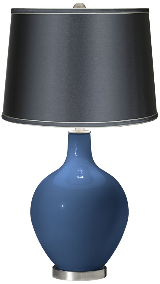 Regatta Blue - Satin Dark Gray Shade Ovo Table Lamp