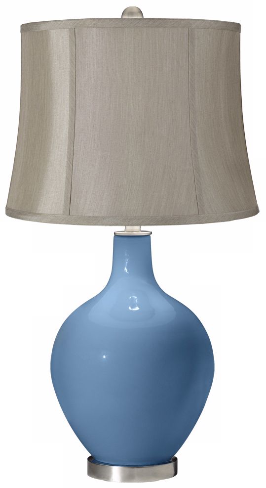 Secure Blue Gray Shade Ovo Table Lamp