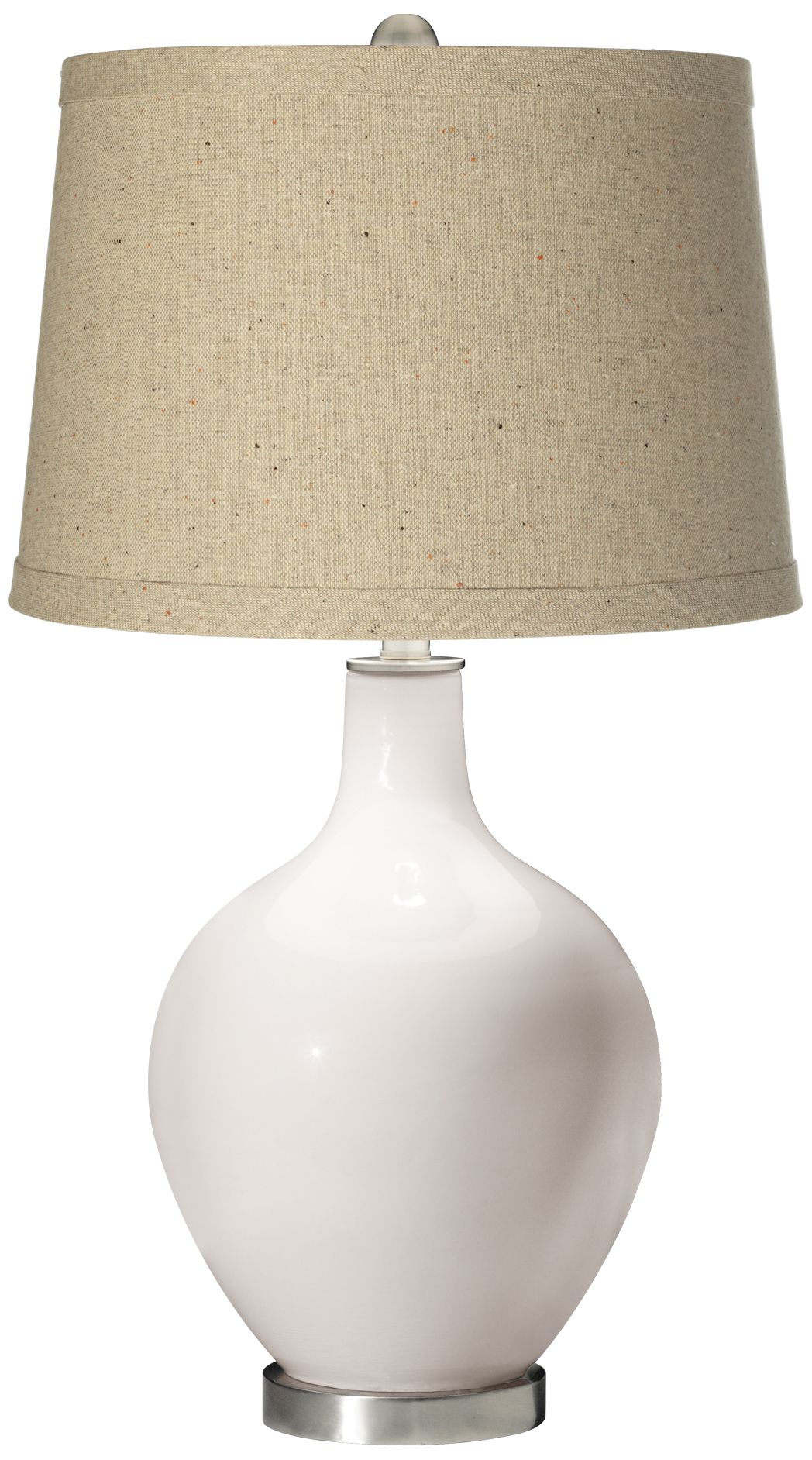 Smart White Oatmeal Linen Shade Ovo Table Lamp