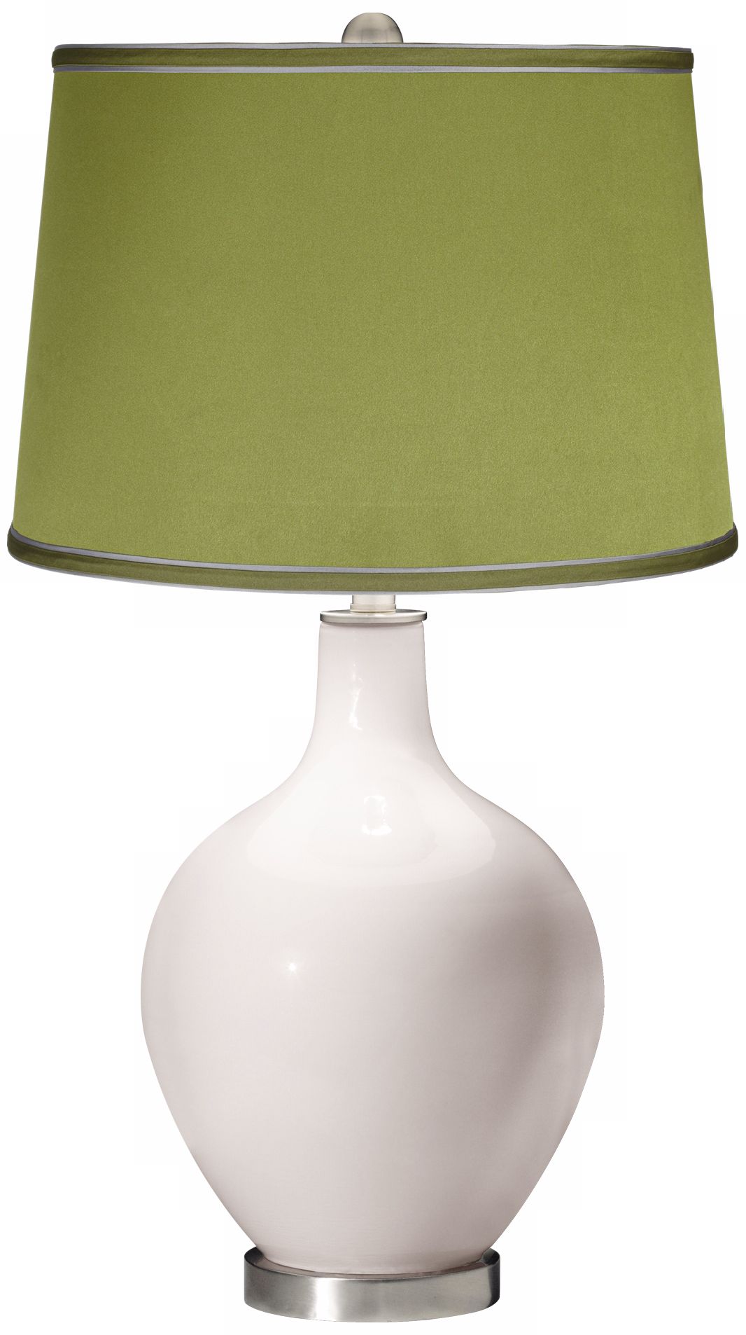Smart White - Satin Olive Green Shade Ovo Table Lamp