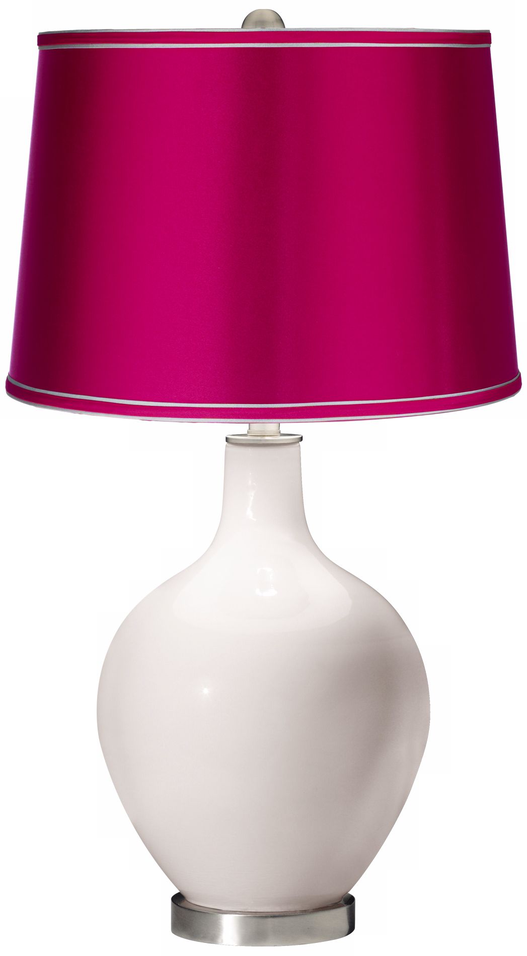 Smart White - Satin Fuchsia Shade Ovo Table Lamp