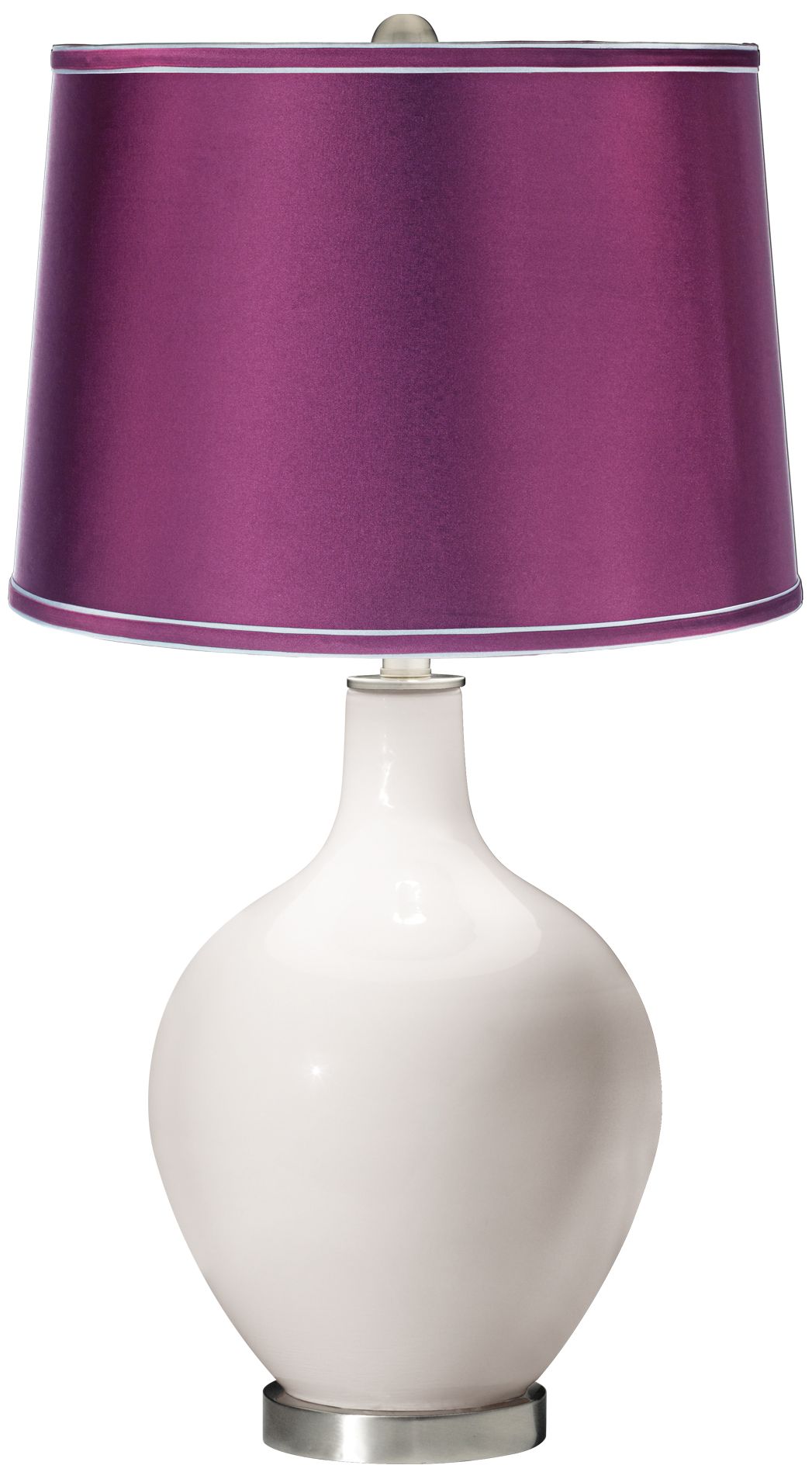 Smart White - Satin Plum Shade Ovo Table Lamp