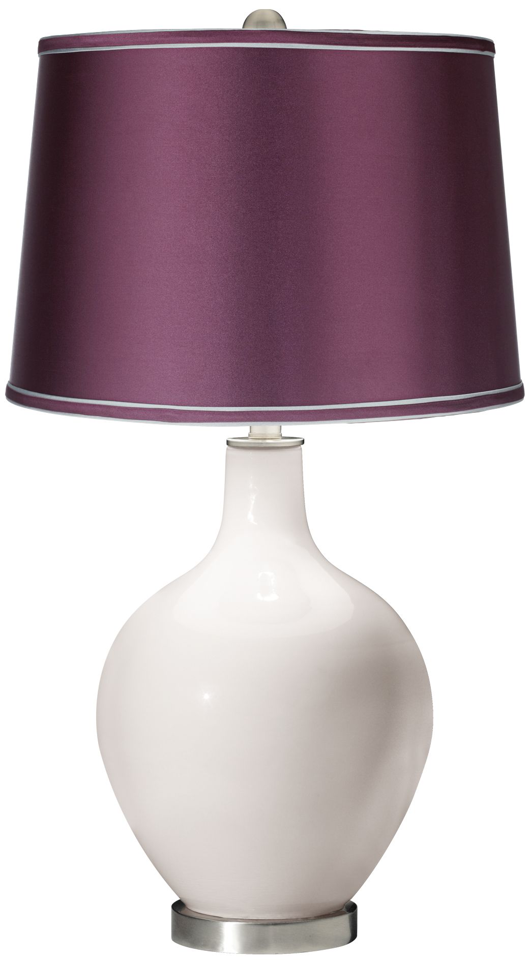 Smart White - Satin Eggplant Shade Ovo Table Lamp
