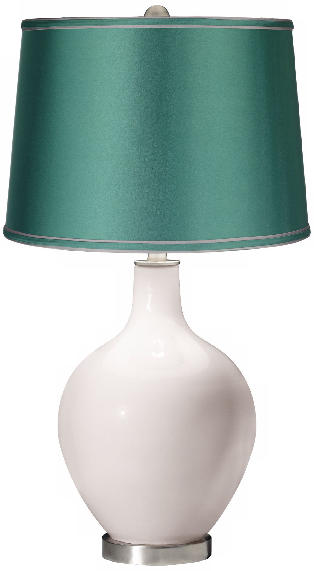 Smart White - Satin Sea Green Shade Ovo Table Lamp