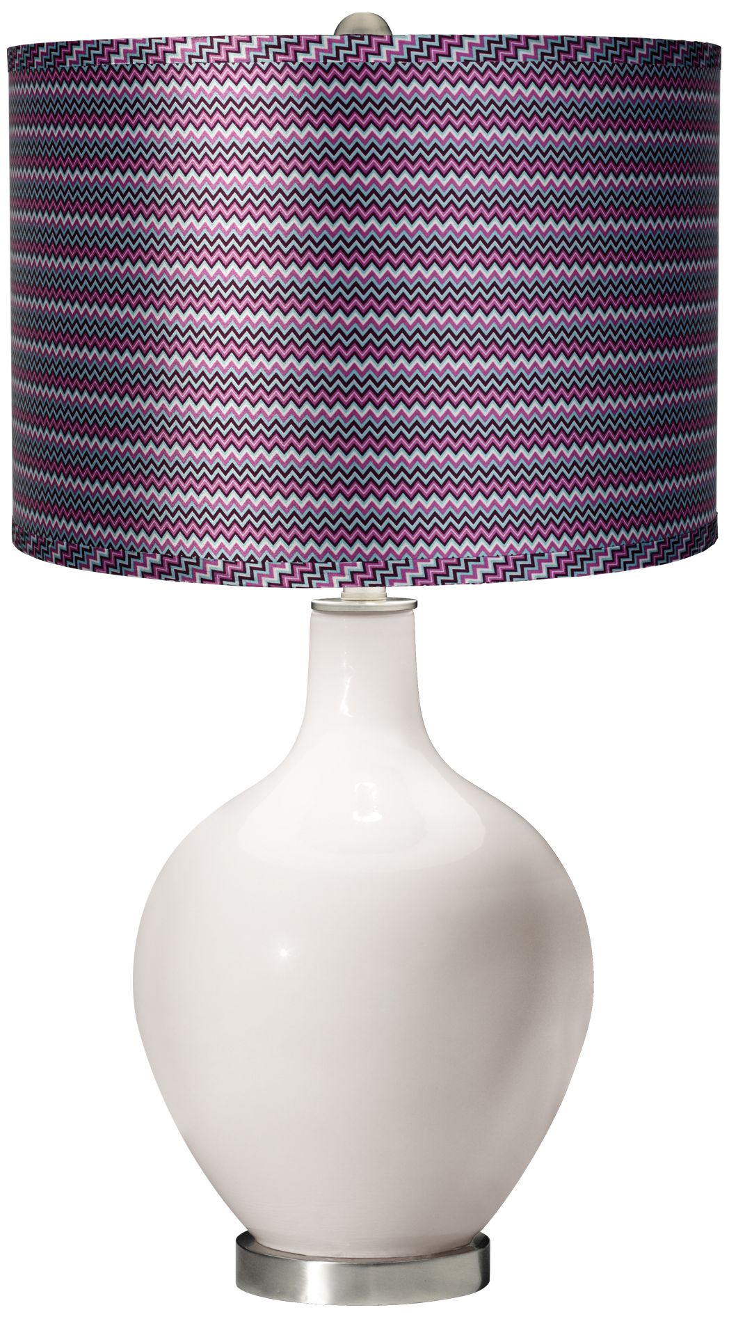 Smart White - Satin Purple Zig Zag Shade Ovo Table Lamp