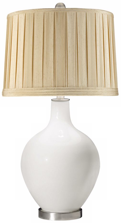 Winter White Silken Cream Shade Ovo Table Lamp