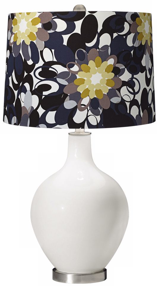 Winter White Black and Olive Ovo Table Lamp