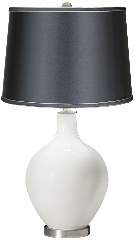 Winter White - Satin Dark Gray Shade Ovo Table Lamp