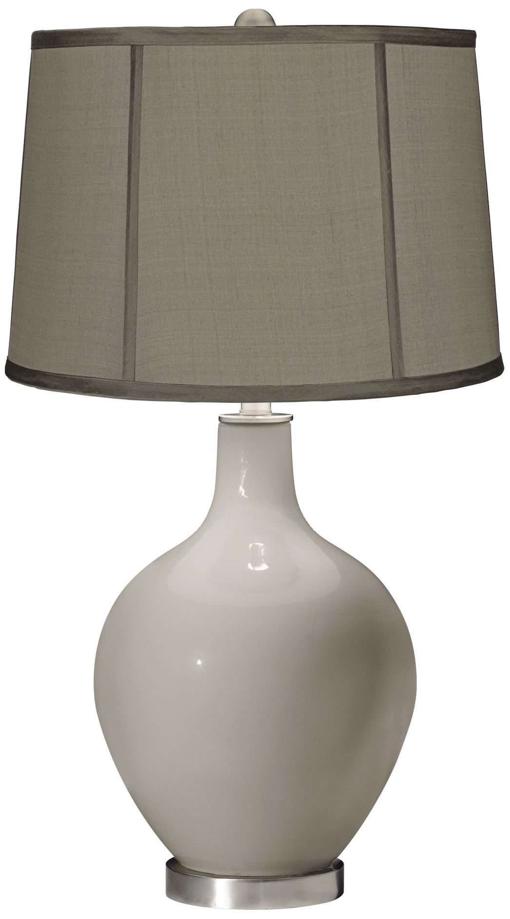 Requisite Gray Gray Dupioni Silk Shade Ovo Table Lamp