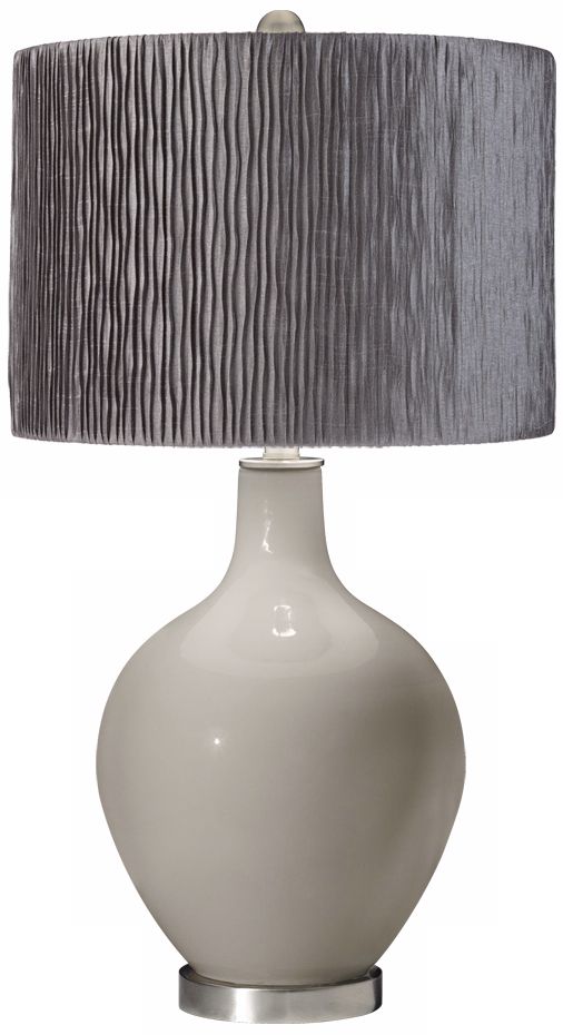 Requisite Gray Morell Silver Pleat Shade Ovo Table Lamp