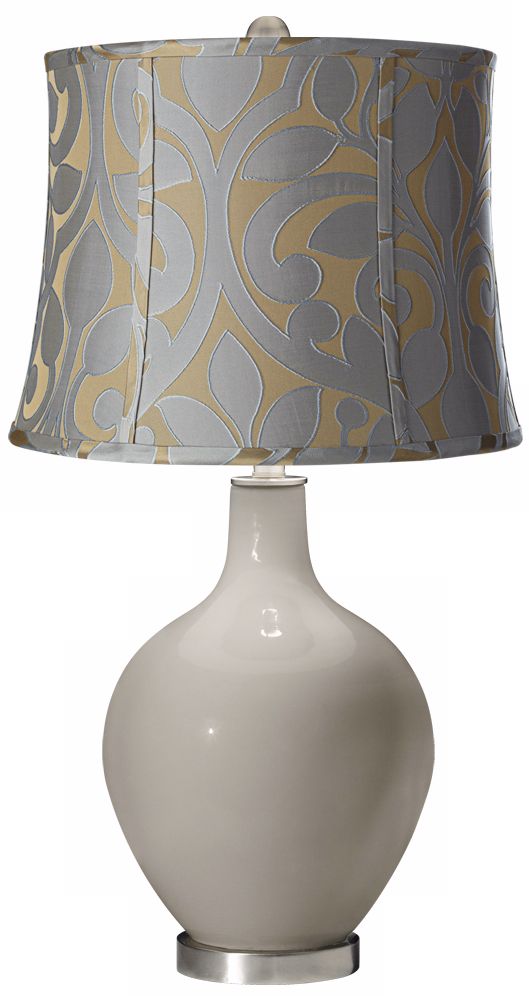 Requisite Gray Lillian Floral Ovo Table Lamp