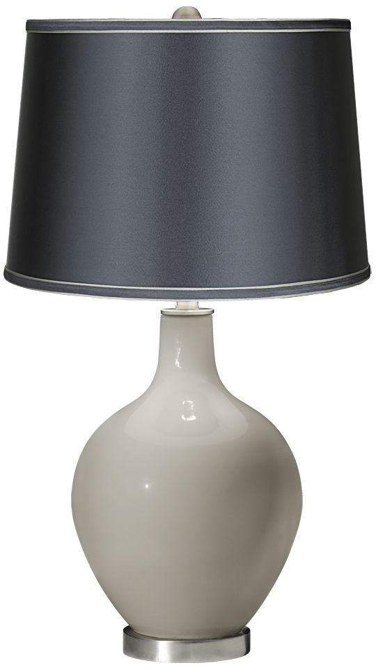 Requisite Gray - Satin Dark Gray Shade Ovo Table Lamp